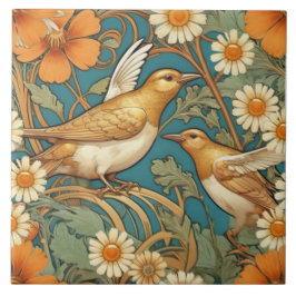 Elegant Songbird Decorative Ceramic Tile Kakelplatta