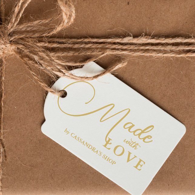 Elegant Sophisticated Calligraphy Made with Love  Stämpel (Elegant Sophisticated Calligraphy Made with Love Rubber Stamp. Artistry of Elegance Made with Love.)