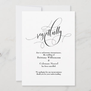 Elegant Sorgligt Inställd Bröllopsannons Inbjudningar