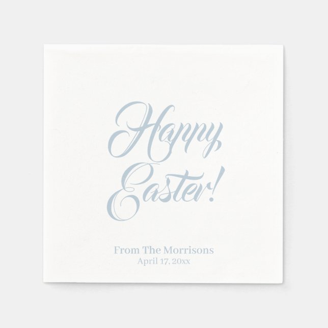 elegant söt av Glad påsk dammiga blått anpassnings Pappersservett (Framsidan)