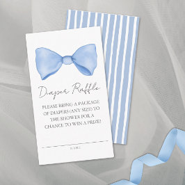 Elegant Söt Blå Ros Baby Shower Blöja Lotteri Tilläggskort
