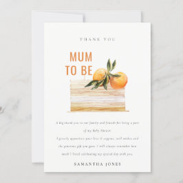 Elegant Söt Boho Orange Frukt Tårta Bebis Shower Tack Kort