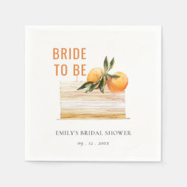 Elegant Söt Boho Orange Frukt Tårta Bröllopsdusch Pappersservett