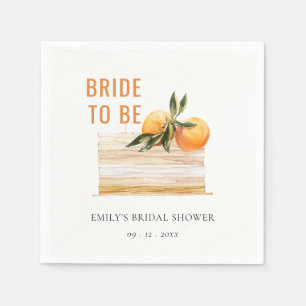 Elegant Söt Boho Orange Frukt Tårta Bröllopsdusch Pappersservett