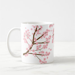 Elegant söt cherry blommars sakura calligraphy kaffemugg