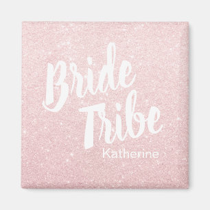 Elegant söt chick ro guld glitter brud magnet