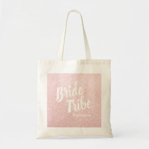 Elegant söt chick ro guld glitter brud stam tygkasse