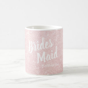 Elegant söt chick ro guld glitter kaffemugg