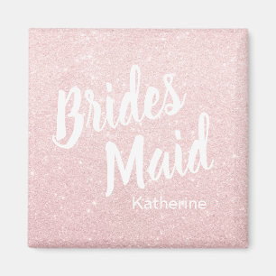 Elegant söt chick ro guld glitter magnet