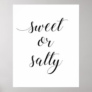 Elegant Söt eller Salty Bröllop Poster