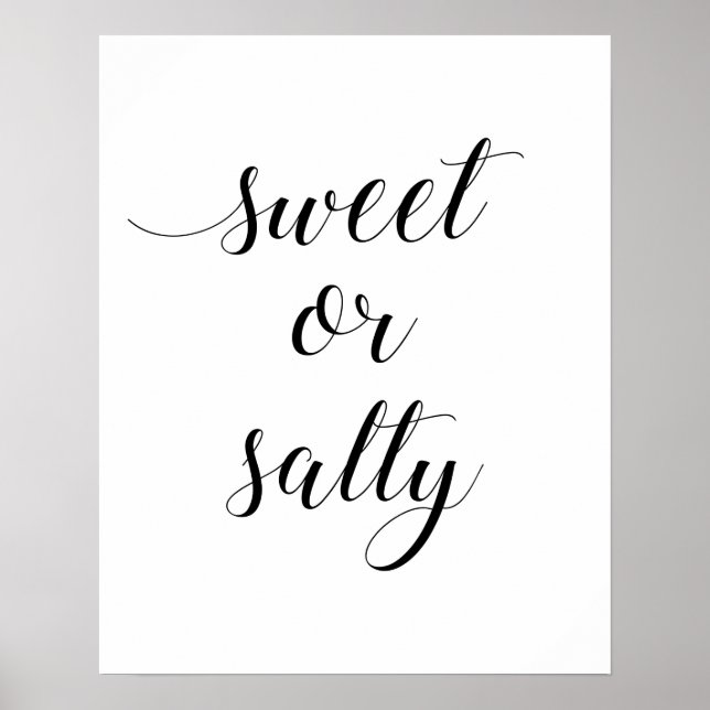 Elegant Söt eller Salty Bröllop Poster (Framsidan)