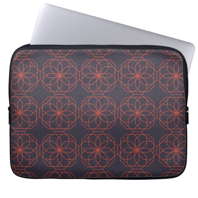 Elegant, söt, enkel geometrisk blomabstraktion laptop fodral (Framsidan)