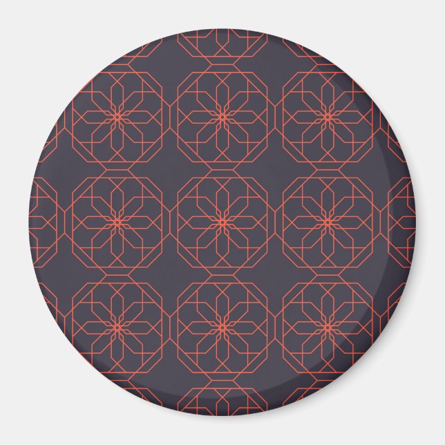 Elegant, söt, enkel geometrisk blomabstraktion magnet (Framsidan)