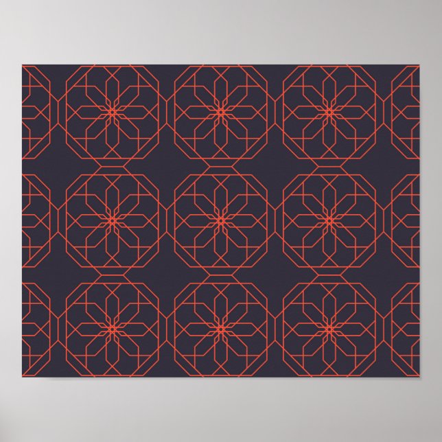 Elegant, söt, enkel geometrisk blomabstraktion poster (Framsidan)
