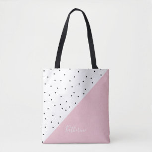 Elegant söt geometrisk svart rosa tygkasse