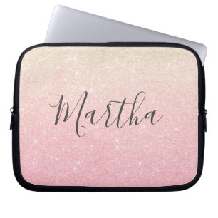Elegant söt girly ro guld glitter laptop fodral