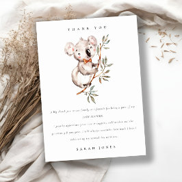 Elegant Söt Gullig Koala Lövverk Födelsedag För Al Tack Kort