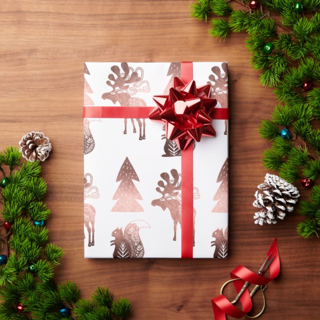 Elegant, söt koppar, ro guld, mönster presentpapper (Julgåva)