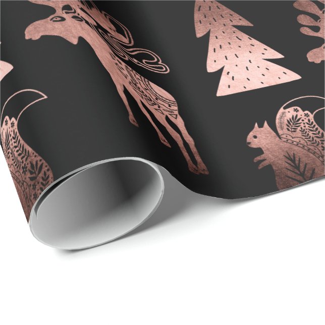 Elegant, söt koppar, ro guld, mönster presentpapper (Rullad Hörn)