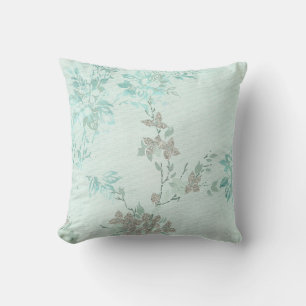 ELEGANT SÖT LIGHT BLUE BLOMMIGT CUSHION KUDDE