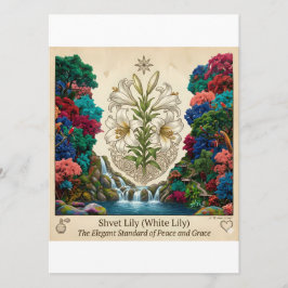 Elegant Söt Lilja Blomma Meny Kort