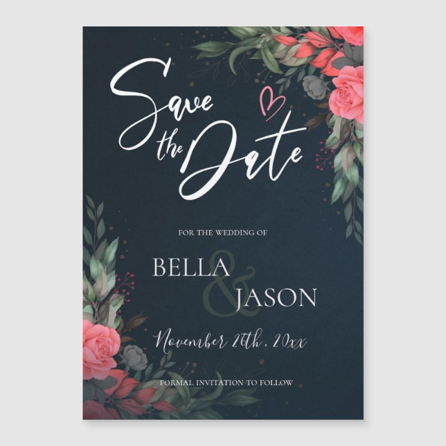 Elegant Söt Peach Orange Blommigt Bröllop (Framsida)