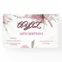 Elegant Söt Rosa Blommig 18-årsdag
