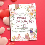 Elegant Söt rosa blommigt Butterfly 21:a födelseda Inbjudningar<br><div class="desc">Fira din 21:a födelsedag med vår fantastiska Rosa Blommigt Butterfly-inbjudan. Den här mycket designade inbjudan fångar den eleganta och eleganta blommigten med dess delikata vattenfärgsfärger och fladderande fjärilar i mjuka rosa och lila. Utformningen förbättras ytterligare av subtila gyllene accenter som tillför lyx och sofistikering. Det centrala textområdet är på ett...</div>