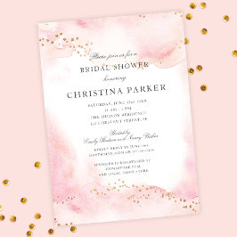 Elegant Söt Rosa Guld Glitter Möhippa Inbjudningar