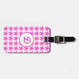 elegant söt rosa modern monogrammerad bagagebricka