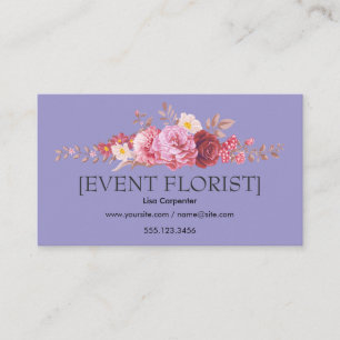 Elegant Söt Rosa Red Flower Arrangemang Visitkort