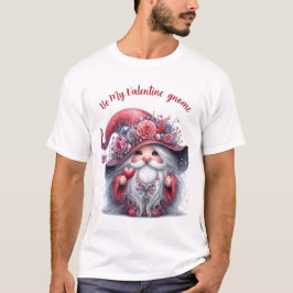 Elegant söt silver-röd valentingnom t shirt