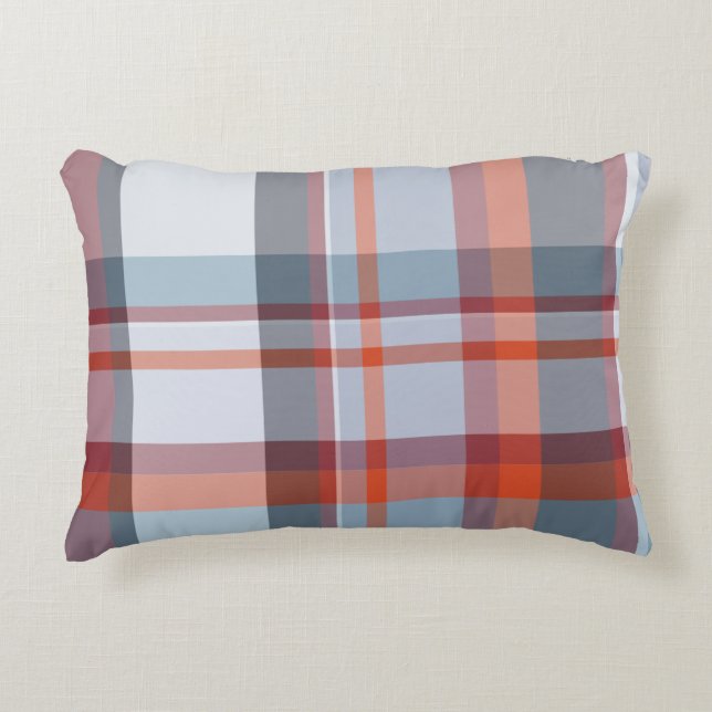 Elegant, söt skotland, rödblått och rött prydnadskudde (Framsidan)