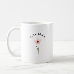 Elegant Söt Sofistikerad Namngiven Romantisk Blomm Kaffemugg