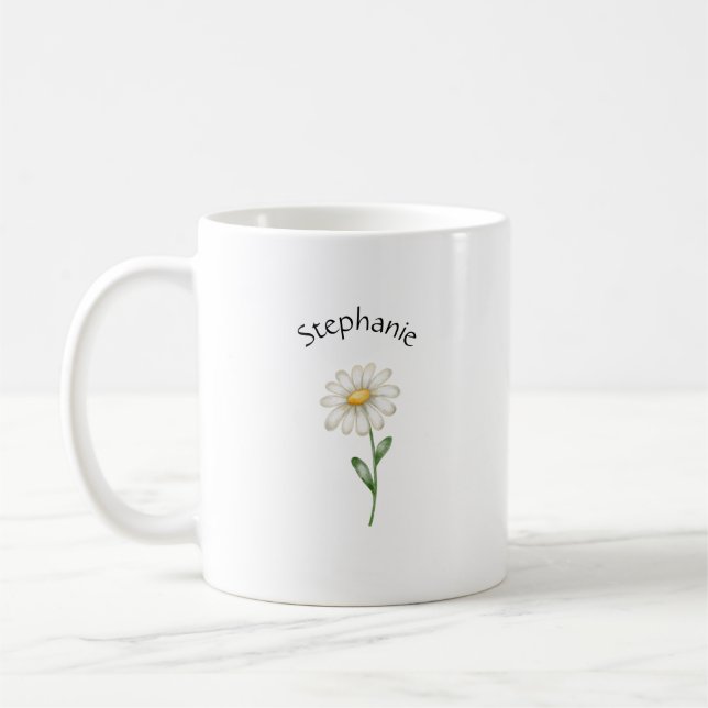 Elegant Söt Sofistikerad Namngiven Romantisk Blomm Kaffemugg (Vänster)