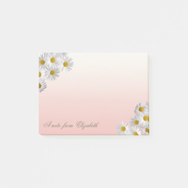 Elegant Söt Stilig Feminint , Kamomill  Blommor Post-it Block (Framsida)