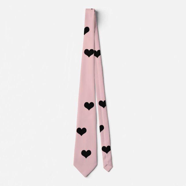 Elegant söt svart och  rosa mönster slips (Framsida)