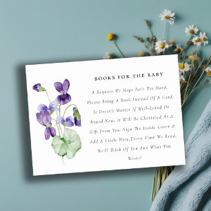 Elegant Söt Violet Blommigt Bokar for Baby Shower Tilläggskort