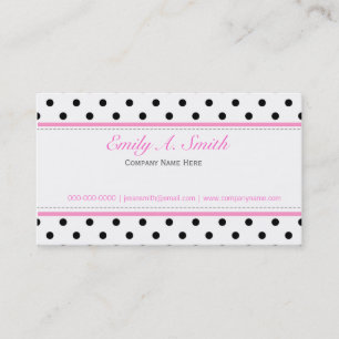 Elegant-, söta, klassiska B&W-polka dots Visitkort