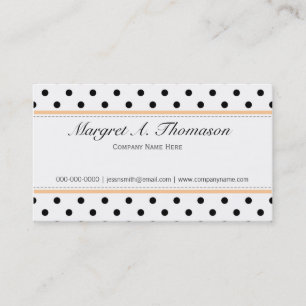 Elegant, söta, klassiska B&W-polka dots Visitkort