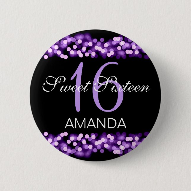 Elegant sötsak 16 lilor för födelsedagHollywood Knapp (Framsida)