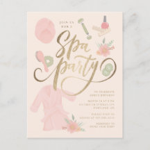 Elegant spa-festinvitation med falskt guld