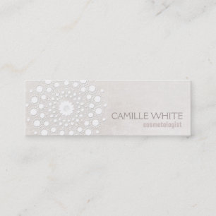 Elegant Spa för Cosmetology White Circle Ivory Str Mini Visitkort