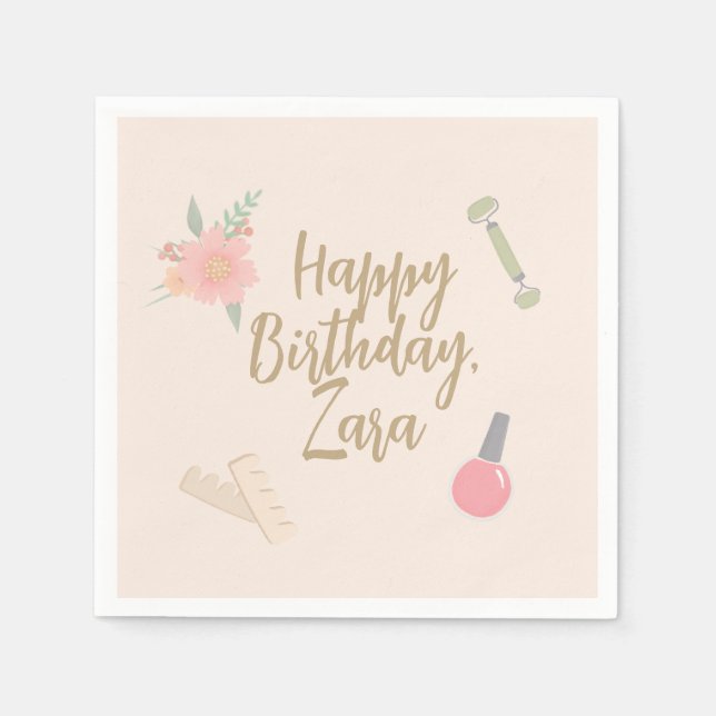 Elegant Spa Party anpassad design Pappersservett (Framsidan)