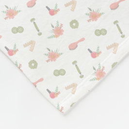 Elegant Spa sak med blommigt design Fleecefilt