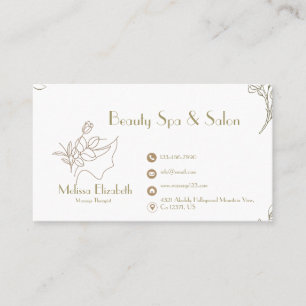 Elegant Spa Salon Beauty-avtalskort Visitkort