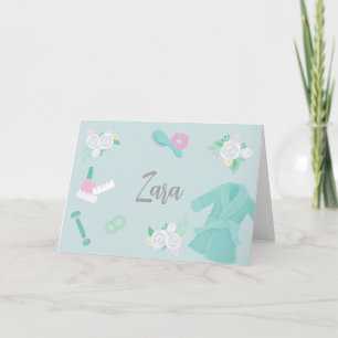 Elegant Spa-themed anpassningsbar note faux-silver Kort