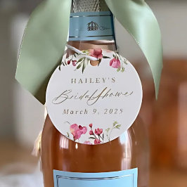 elegant späd blomster- vårbröllop brudvisning gåvor etiketter