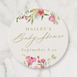 elegant spädblommig vårbröllop baby Shower blir el Gåvor Etiketter