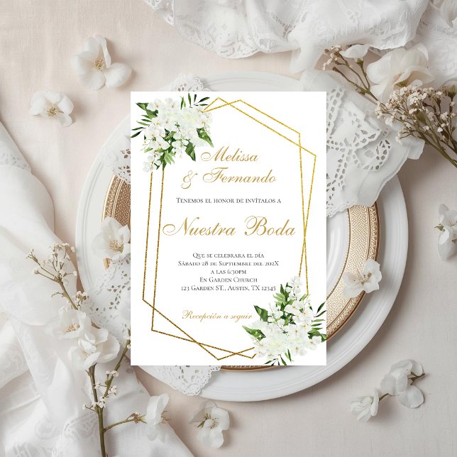 Elegant Spanish Wedding Invitation Inbjudningar (Skapare uppladdad)
